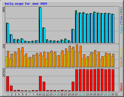 Daily usage for June 2025