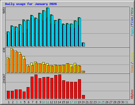 Daily usage for January 2026
