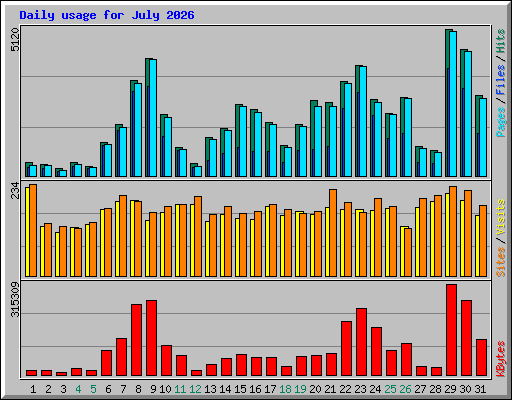 Daily usage for July 2026