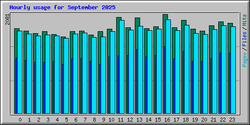 Hourly usage for September 2025